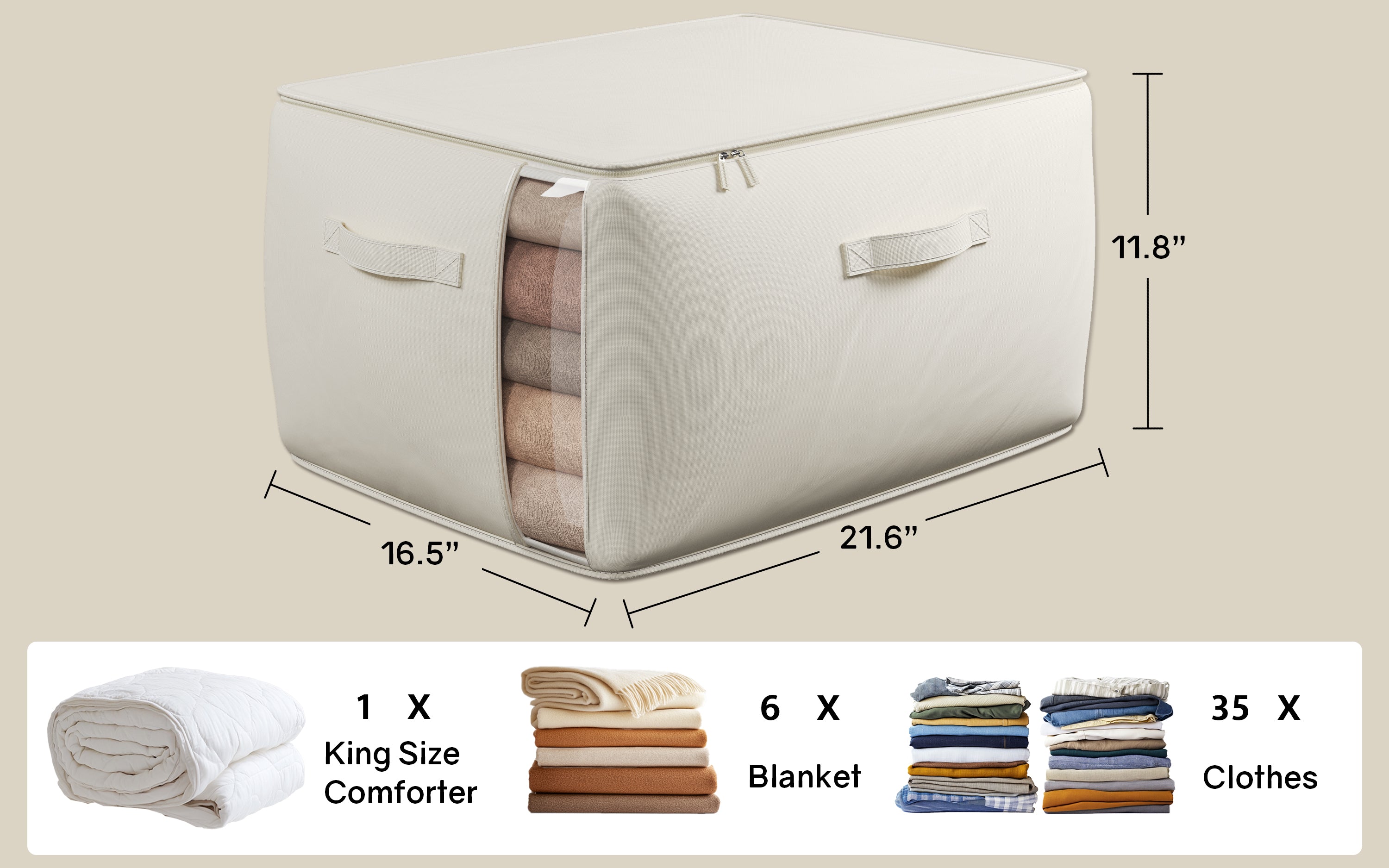 Large Canvas Comforter Storage Bags for Clothes Sweater