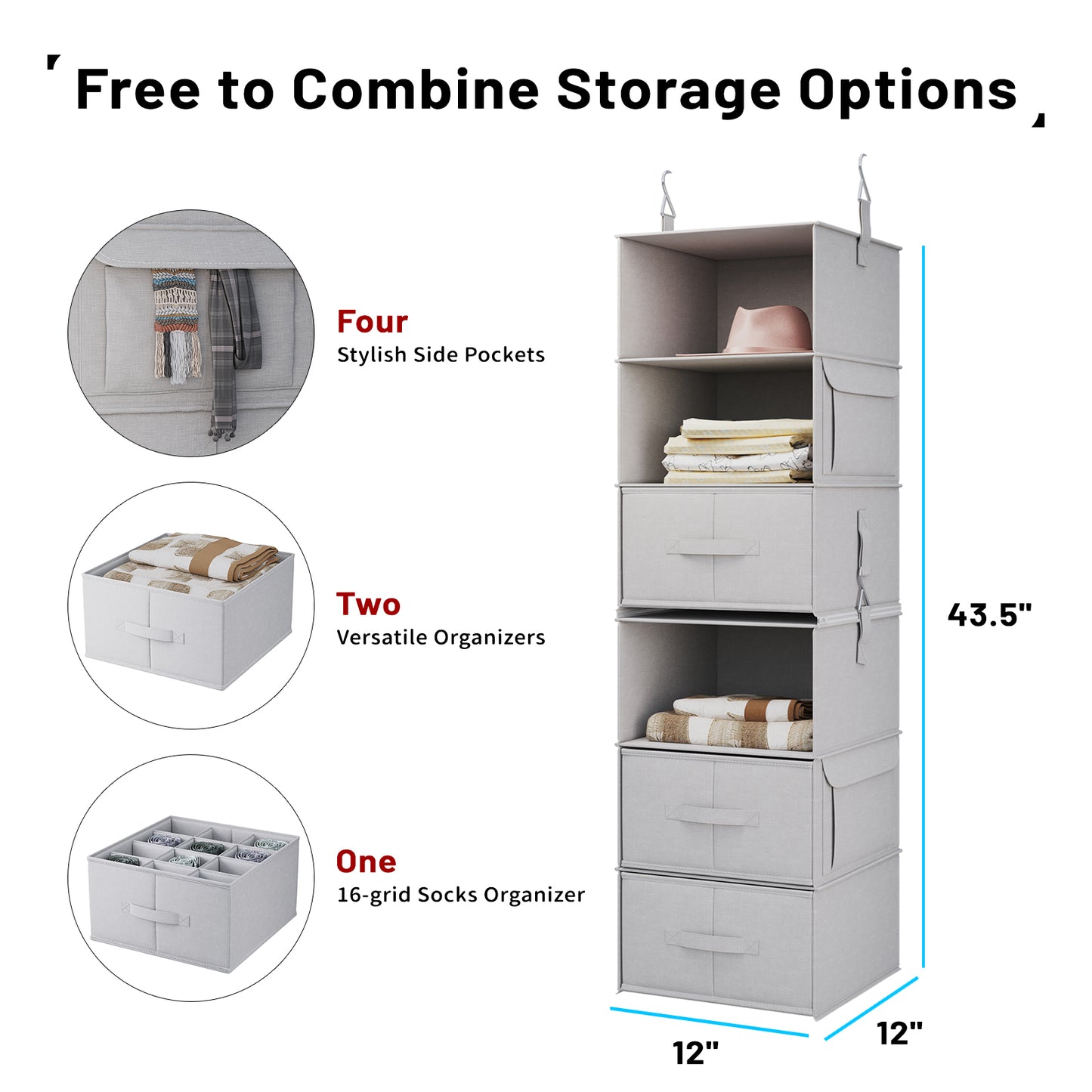 6-Shelf Hanging Closet Organizer