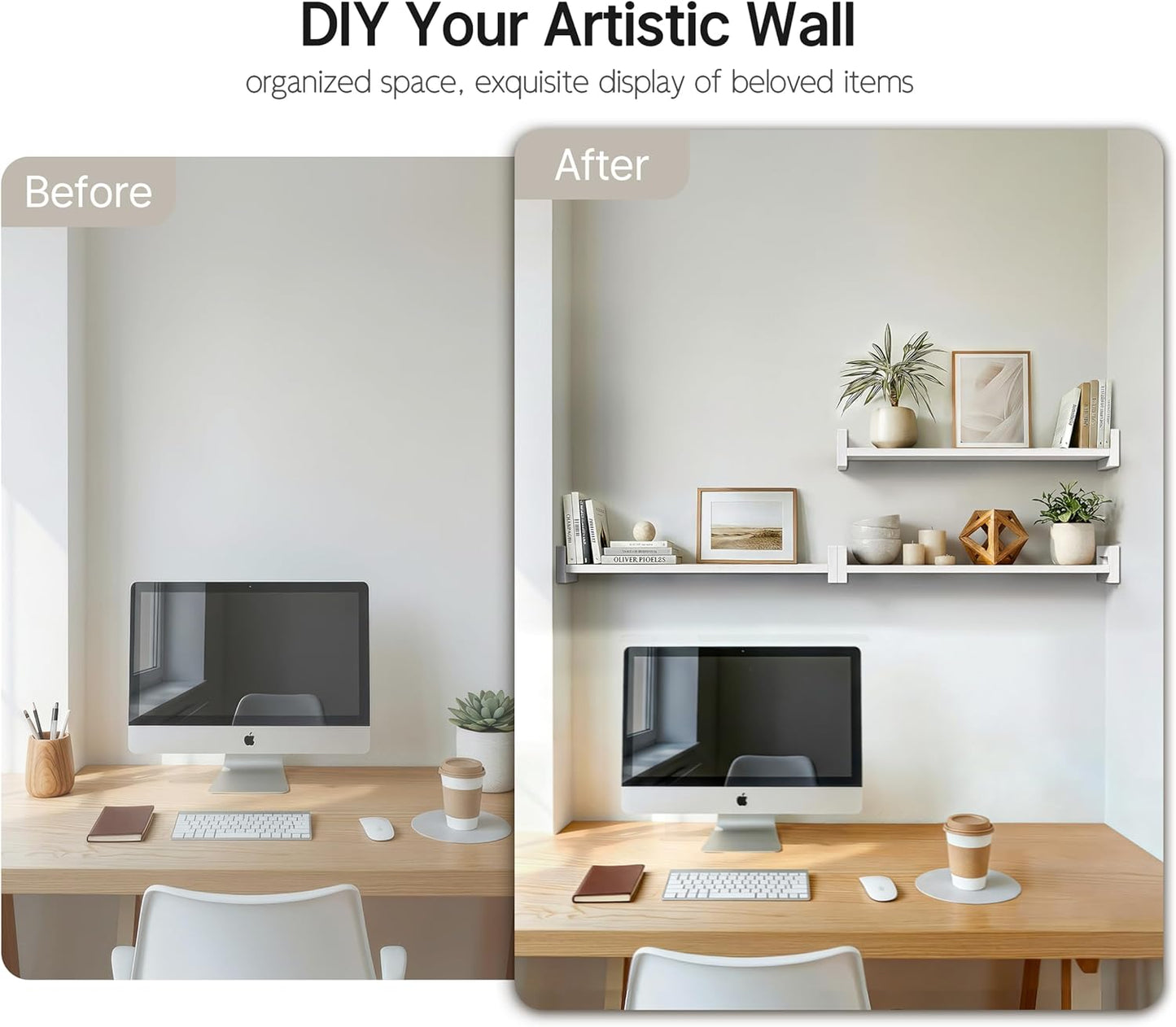 Vailando 700 wood floating wall shelves