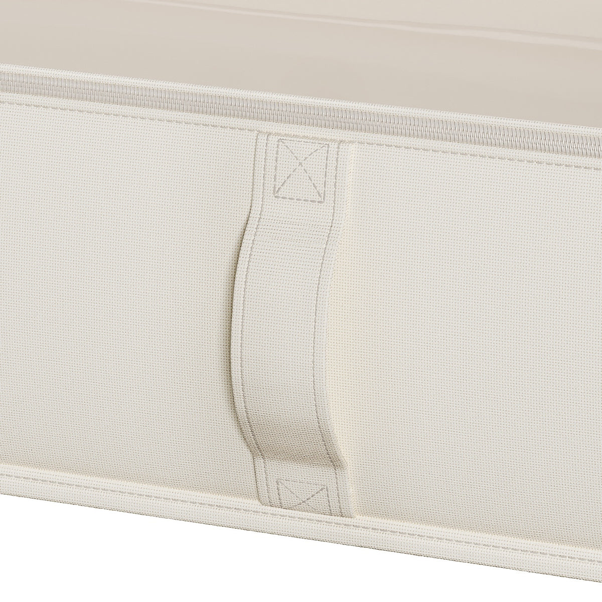 Close-up of the handle and zip on the under bed storage container